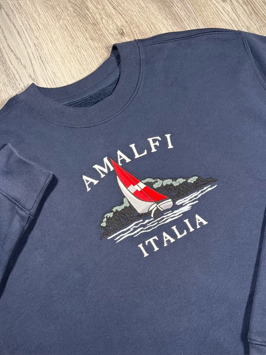 Hollister Other - Hollister Amalfi Italia Men’s‎ Sweatshirt Pullover Fleece M Relaxed Fit Blue